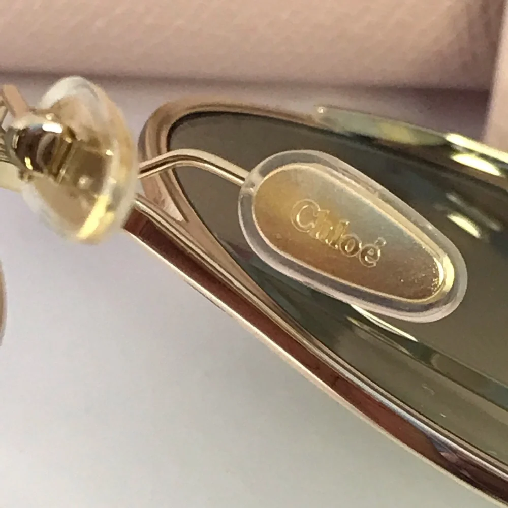 New Authentic Chloe Gold & Green Round Sunglasses HANAH COLLECTION